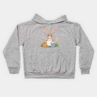 Hoppy Harvest: A Bunny's Garden Delight Kids Hoodie